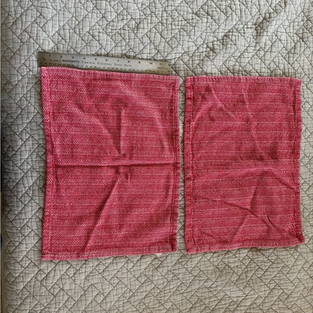Set of 2 Red and White Pier One Imports Place Mats